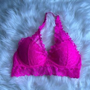 Victoria's Secret Pink Neck Strap Padded Hot Pink Bra Small